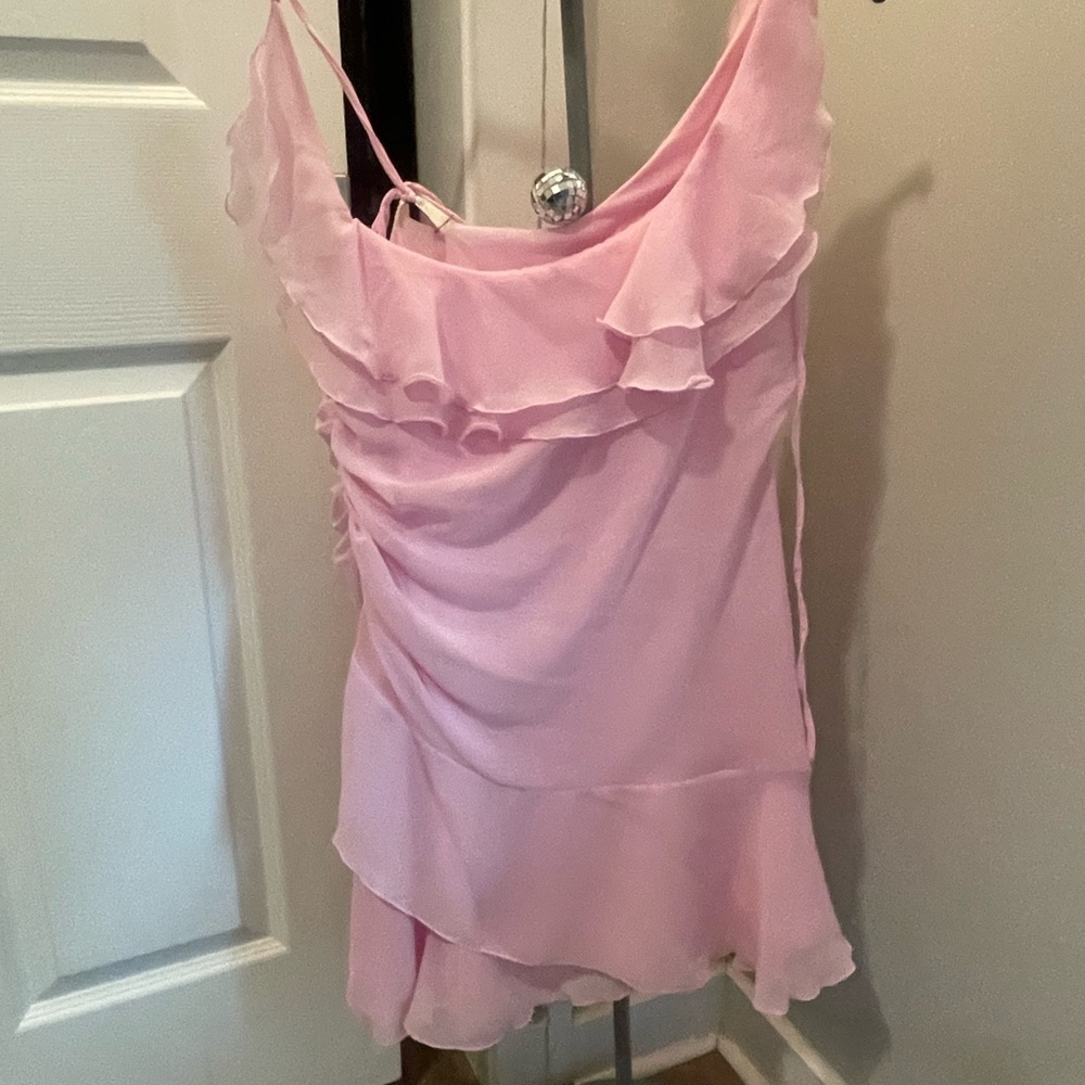 House of CB Pink Ruffle Mini Dress